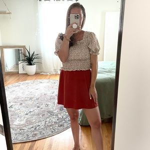 A-line rust skirt